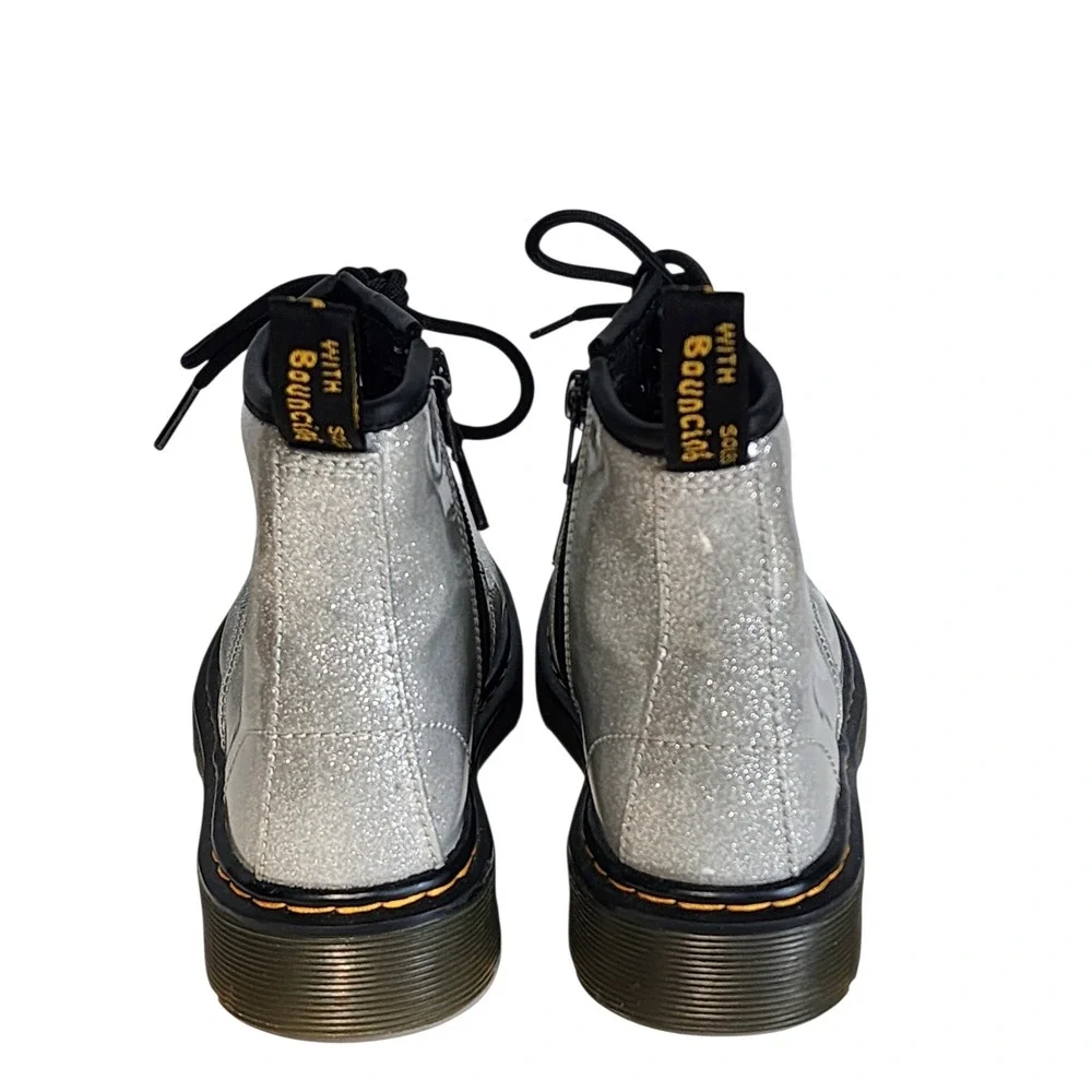 Dr. Martens 1460 Glitter Silver Sparkle Kids Combat Boots Size 13 US NJ004